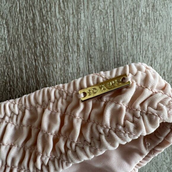 Sarah’s Day X White Fox Boutique Bikini Set Cheeky High Cut Ribbed Pink Tan M - Picture 9 of 9